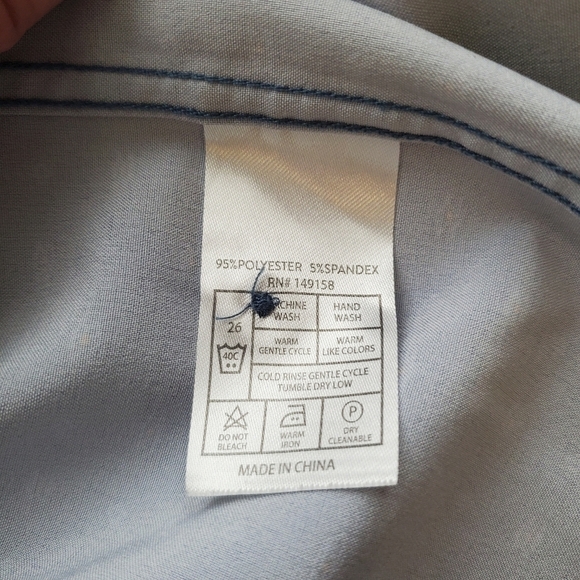 Nomad Small Short Sleeve button‎ up Shirt Stretch blue preppy frat - Picture 4 of 7